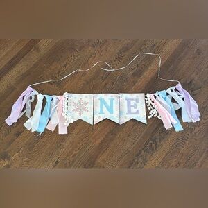 Pastel Snowflake Birthday Banner